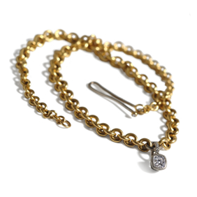 platinum set cushion cut diamond necklace