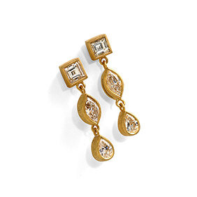 Gold and Diamond Earrings 