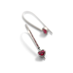 Heart Ruby Earrings 
