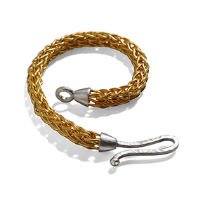 22ct gold hand woven bracelet