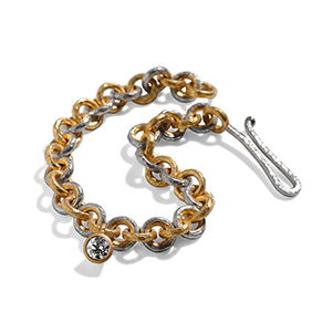 Platinum and 22ct gold link bracelet