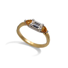 Emerald cut diamond ring