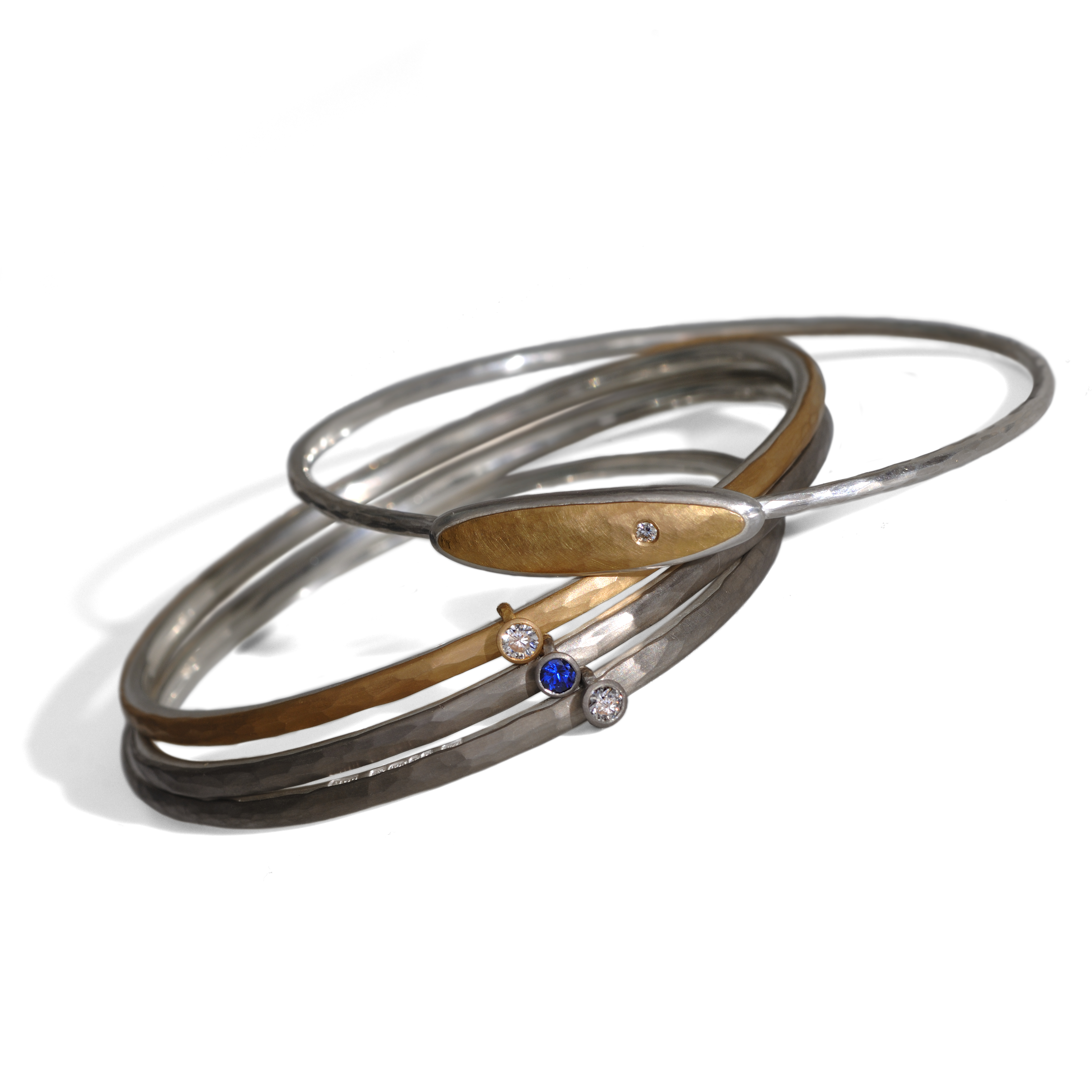 silver and gold bangles