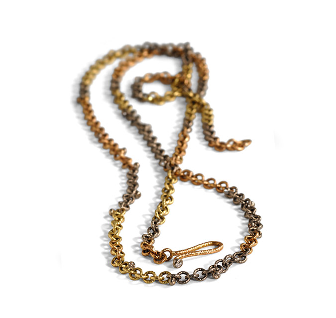 White,Yellow and Rose Gold Necklace 