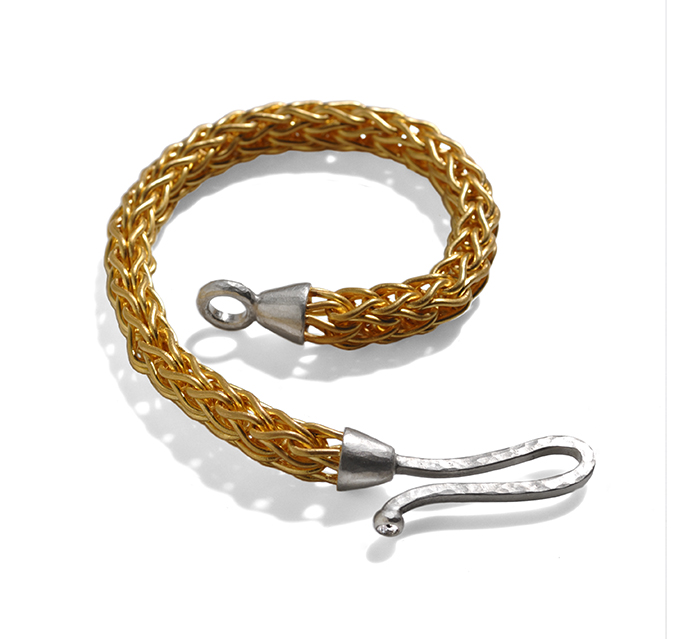 22ct gold hand woven bracelet