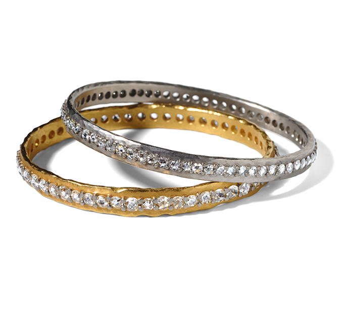 Rose cut diamond bangles