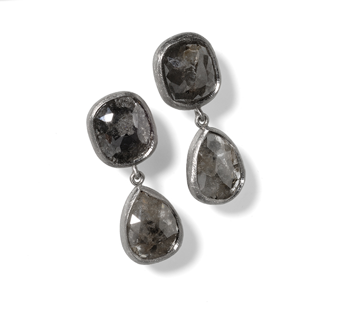 Natural flawed diamond earrings