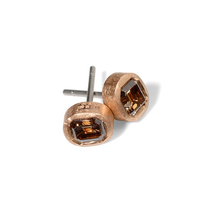 Cognac diamond earrings